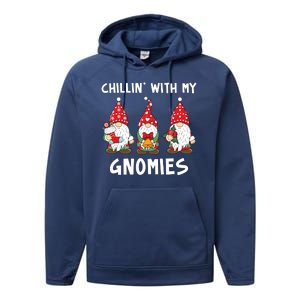 Chillin With My Gnomies Christmas Holiday Performance Fleece Hoodie