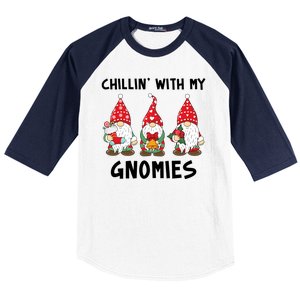 Chillin With My Gnomies Christmas Holiday Baseball Sleeve Shirt