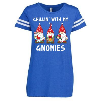 Chillin With My Gnomies Christmas Holiday Enza Ladies Jersey Football T-Shirt