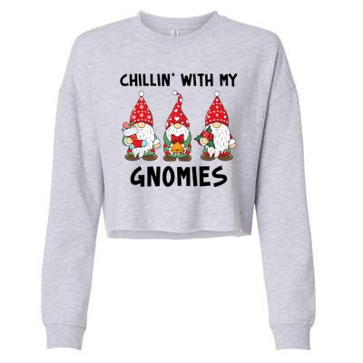 Chillin With My Gnomies Christmas Holiday Cropped Pullover Crew