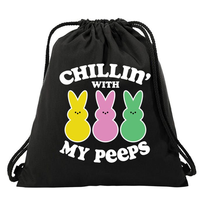 Chillin With My Peeps Drawstring Bag