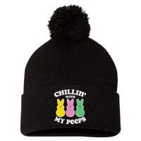 Chillin With My Peeps Pom Pom 12in Knit Beanie