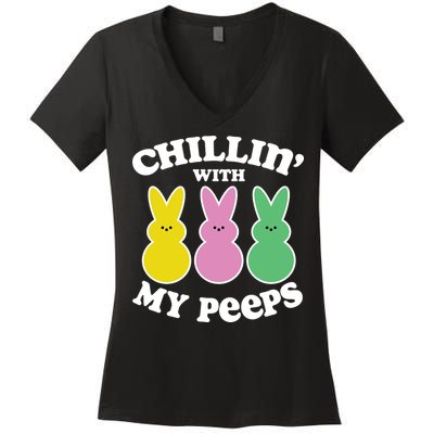 Chillin With My Peeps Women's V-Neck T-Shirt