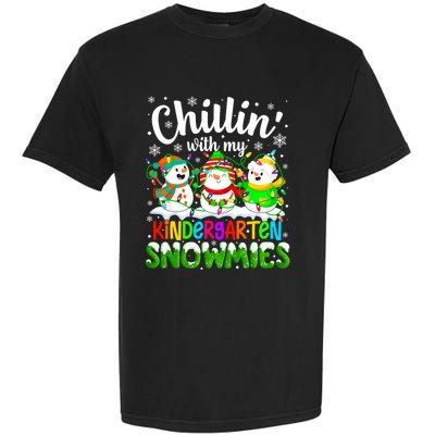 Chillin With My Kindergarten Snowmies Kindergarten Teacher Gift Garment-Dyed Heavyweight T-Shirt