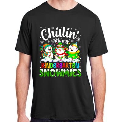 Chillin With My Kindergarten Snowmies Kindergarten Teacher Gift Adult ChromaSoft Performance T-Shirt