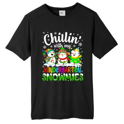 Chillin With My Kindergarten Snowmies Kindergarten Teacher Gift Tall Fusion ChromaSoft Performance T-Shirt