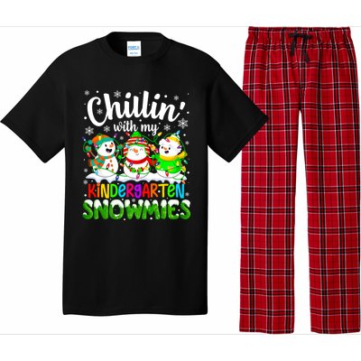 Chillin With My Kindergarten Snowmies Kindergarten Teacher Gift Pajama Set