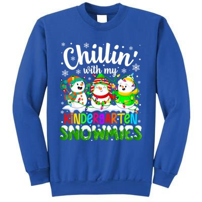 Chillin With My Kindergarten Snowmies Kindergarten Teacher Gift Sweatshirt