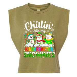 Chillin With My Kindergarten Snowmies Kindergarten Teacher Gift Garment-Dyed Women's Muscle Tee