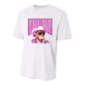 Cowboy Western Make America Great Pink Youth Performance Sprint T-Shirt