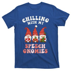 Chilling With My Speech Gnomies Xmas SLP Christmas Therapist T-Shirt