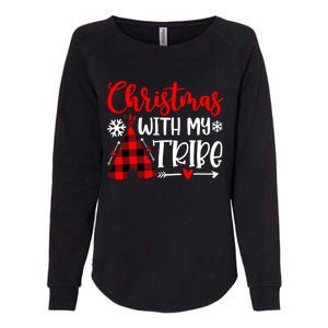 Christmas With My Tribe Red Plaid Family Matching Outfit Gift Womens California Wash Sweatshirt