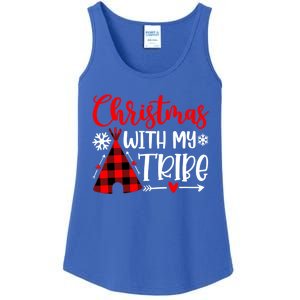 Christmas With My Tribe Red Plaid Family Matching Outfit Gift Ladies Essential Tank