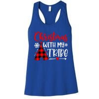 Christmas With My Tribe Red Plaid Family Matching Outfit Gift Women's Racerback Tank