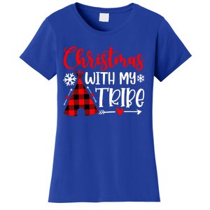 Christmas With My Tribe Red Plaid Family Matching Outfit Gift Women's T-Shirt