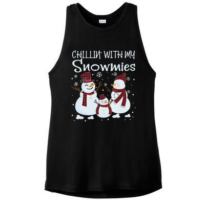 Chillin With My Snowmies Family Pajamas Snow Christmas Meaningful Gift Ladies PosiCharge Tri-Blend Wicking Tank