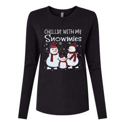 Chillin With My Snowmies Family Pajamas Snow Christmas Meaningful Gift Womens Cotton Relaxed Long Sleeve T-Shirt