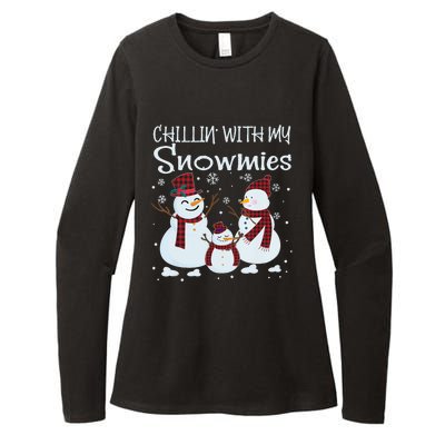 Chillin With My Snowmies Family Pajamas Snow Christmas Meaningful Gift Womens CVC Long Sleeve Shirt