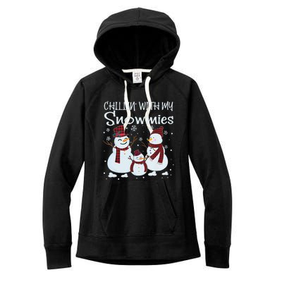 Chillin With My Snowmies Family Pajamas Snow Christmas Meaningful Gift Women's Fleece Hoodie