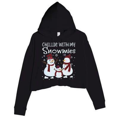 Chillin With My Snowmies Family Pajamas Snow Christmas Meaningful Gift Crop Fleece Hoodie