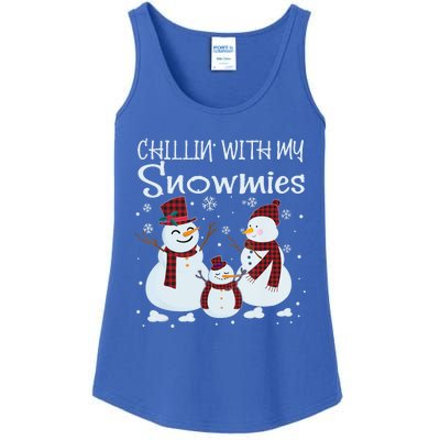 Chillin With My Snowmies Family Pajamas Snow Christmas Meaningful Gift Ladies Essential Tank