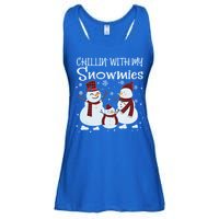 Chillin With My Snowmies Family Pajamas Snow Christmas Meaningful Gift Ladies Essential Flowy Tank