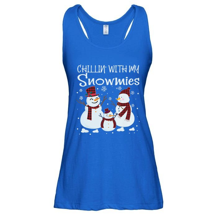 Chillin With My Snowmies Family Pajamas Snow Christmas Meaningful Gift Ladies Essential Flowy Tank