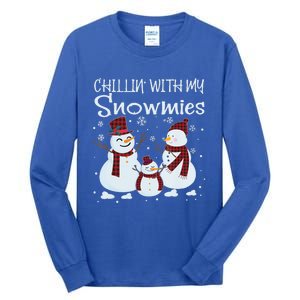 Chillin With My Snowmies Family Pajamas Snow Christmas Meaningful Gift Tall Long Sleeve T-Shirt