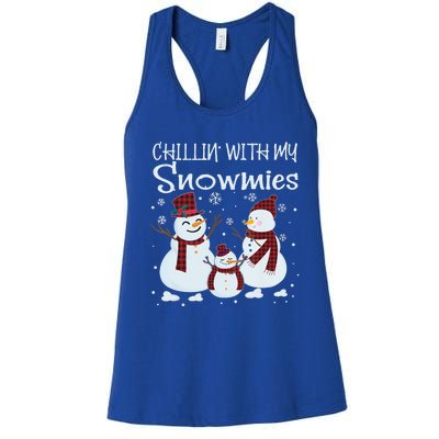 Chillin With My Snowmies Family Pajamas Snow Christmas Meaningful Gift Women's Racerback Tank