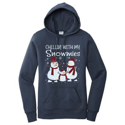 Chillin With My Snowmies Family Pajamas Snow Christmas Meaningful Gift Women's Pullover Hoodie