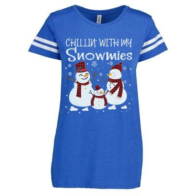 Chillin With My Snowmies Family Pajamas Snow Christmas Meaningful Gift Enza Ladies Jersey Football T-Shirt