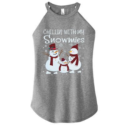 Chillin With My Snowmies Family Pajamas Snow Christmas Meaningful Gift Women's Perfect Tri Rocker Tank