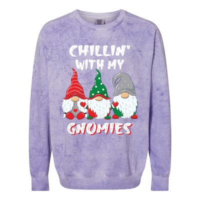 Chilling With My Gnomies Christmas Gift Colorblast Crewneck Sweatshirt