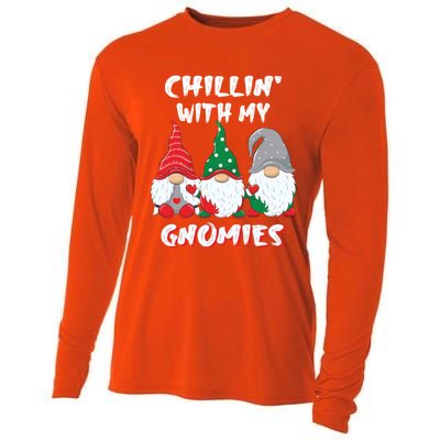 Chilling With My Gnomies Christmas Gift Cooling Performance Long Sleeve Crew