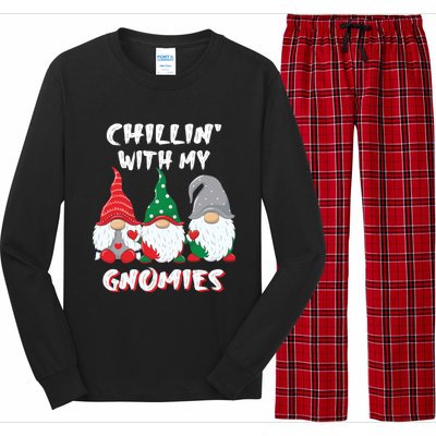 Chilling With My Gnomies Christmas Gift Long Sleeve Pajama Set