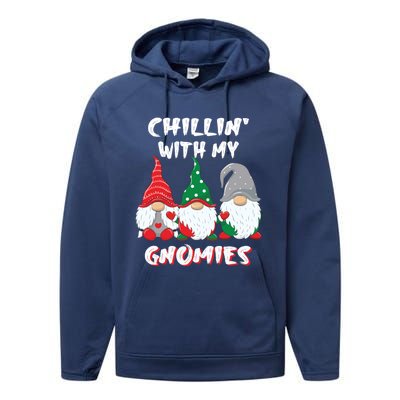 Chilling With My Gnomies Christmas Gift Performance Fleece Hoodie