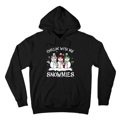 Chillin With My Snowmies Family Pajamas Snowman Christmas Hoodie