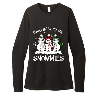 Chillin With My Snowmies Family Pajamas Snowman Christmas Womens CVC Long Sleeve Shirt