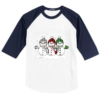 Chillin With My Snowmies Family Pajamas Snowman Christmas Baseball Sleeve Shirt