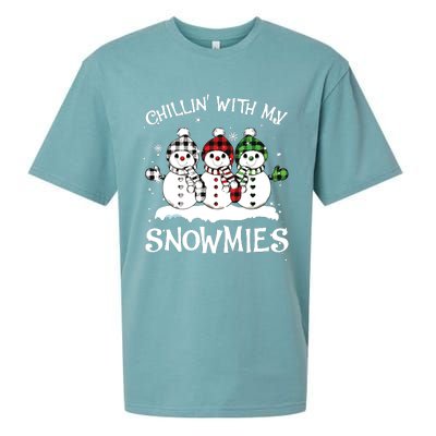 Chillin With My Snowmies Family Pajamas Snowman Christmas Sueded Cloud Jersey T-Shirt