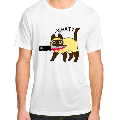 Cat What? Murderous Siamese Cat With Knife Halloween Costume Adult ChromaSoft Performance T-Shirt