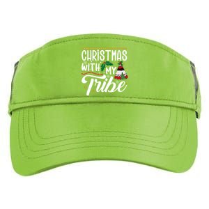 Christmas With My Tribe Red Plaid Family Matching Outfit Gift Adult Drive Performance Visor