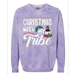 Christmas With My Tribe Red Plaid Family Matching Outfit Gift Colorblast Crewneck Sweatshirt