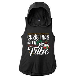 Christmas With My Tribe Red Plaid Family Matching Outfit Gift Ladies PosiCharge Tri-Blend Wicking Draft Hoodie Tank