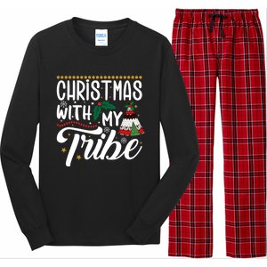 Christmas With My Tribe Red Plaid Family Matching Outfit Gift Long Sleeve Pajama Set