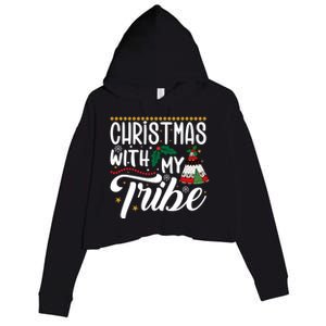 Christmas With My Tribe Red Plaid Family Matching Outfit Gift Crop Fleece Hoodie