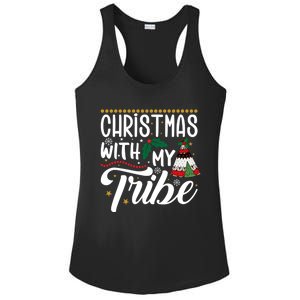 Christmas With My Tribe Red Plaid Family Matching Outfit Gift Ladies PosiCharge Competitor Racerback Tank