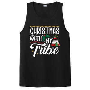 Christmas With My Tribe Red Plaid Family Matching Outfit Gift PosiCharge Competitor Tank