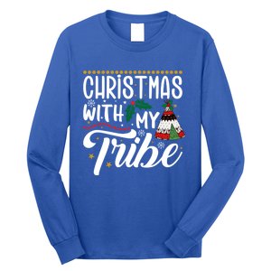 Christmas With My Tribe Red Plaid Family Matching Outfit Gift Long Sleeve Shirt