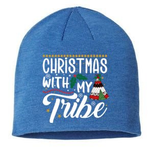 Christmas With My Tribe Red Plaid Family Matching Outfit Gift Sustainable Beanie